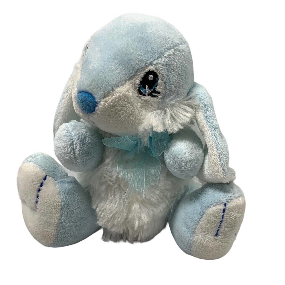 Dan Dee 2010 Bunny Rabbit Plush Stuffed Animal Toy Blue White Floppy Ears